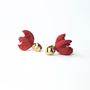 Cadeaux - Boucles d'oreilles plaqué or Flourist Silk collection basic red - CHAMA NAVARRO