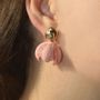 Cadeaux - Boucles d'oreilles plaqué or Flourist Silk collection basic red - CHAMA NAVARRO