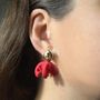 Cadeaux - Boucles d'oreilles plaqué or Flourist Silk collection basic red - CHAMA NAVARRO