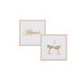 Table linen - Linen Cocktail Napkin Quadro Champagne&Cheers set of 4 - LA GALLINA MATTA