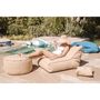 Lawn armchairs - Pug outdoor sun lounger with removable raffia effect fabric cover - MX HOME