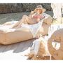 Deck chairs - Outdoor floating deckchair with removable cover in raffia effect fabric - MX HOME