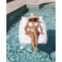 Deck chairs - Outdoor floating sun lounger with white removable cover - MX HOME