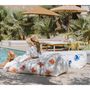 Deck chairs - Outdoor floating sun lounger with removable cover, white coral embroidery - MX HOME