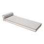 Equipements espace extérieur - Matelas extérieur réversible recto rayé beige & verso raphia - Double - MX HOME