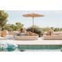 Equipements espace extérieur - Lit bain de soleil extérieur en mousse rond effet raphia - MX HOME