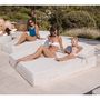 Outdoor space equipments - Outdoor foam sun lounger bed 2 places beige and white - MX HOME