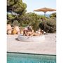 Outdoor space equipments - Outdoor sun lounger bed in beige and white round foam - MX HOME