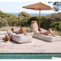 Outdoor space equipments - 1-seater outdoor foam sun lounger bed with linen effect - MX HOME