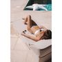 Outdoor space equipments - 1-seater outdoor foam sun lounger bed with linen effect - MX HOME