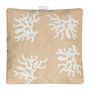 Accessoires de déco extérieure - Coussin extérieur raphia broderie corail blanc - MX HOME