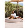 Equipements espace extérieur - Lit bain de soleil extérieur en mousse rond effet lin - MX HOME