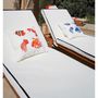 Outdoor decorative accessories - White outdoor cushion with orange fish embroidery - MX HOME