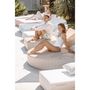 Outdoor space equipments - Outdoor sun lounger bed in round striped raffia effect foam - MX HOME