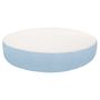 Equipements espace extérieur - Lit bain de soleil extérieur en mousse rond blanc a motif bleu - MX HOME