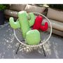 Outdoor decorative accessories - Set of 3 green and red cactus outdoor cushions - MX HOME