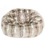 Chaises de jardin - Pouf en fausse fourrure brodé marron clair - MX HOME