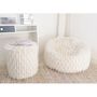 Chaises de jardin - Pouf en fausse fourrure blanc - MX HOME