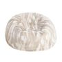 Chaises de jardin - Pouf en fausse fourrure beige et blanche - MX HOME