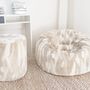 Chaises de jardin - Pouf en fausse fourrure beige et blanche - MX HOME