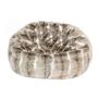 Chaises de jardin - Pouf en fausse fourrure marron beige - MX HOME