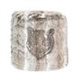 Lawn chairs - Light brown embroidered faux fur pouf - MX HOME