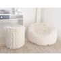 Chaises de jardin - Pouf en fausse fourrure blanche - MX HOME