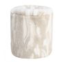 Chaises de jardin - Pouf en fausse fourrure beige et blanche - MX HOME