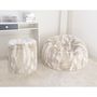Chaises de jardin - Pouf en fausse fourrure beige et blanche - MX HOME