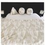 Outdoor decorative accessories - Beige and white faux fur cushion - MX HOME