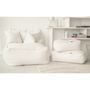 Canapés de jardin - 2 poufs XL modulable en tissu bouclette - MX HOME