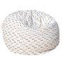 Chaises de jardin - Pouf déhoussable tissu blanc poils multi couleur - MX HOME