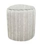 Lawn chairs - Stool with removable cover and footrest in gray cotton with fringe - MX HOME