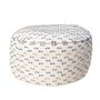 Chaises de jardin - Tabouret déhoussable rond repose pieds tissu blanc poils multi couleur - MX HOME