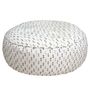 Lawn chairs - XXL round removable cover pouf in white multi-color hair fabric - MX HOME