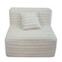 Lawn armchairs - Removable gray cotton fireside chair with fringe - MX HOME