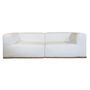 Lawn sofas   - Modular sofa - Removable 3-seater cover - Washed cotton with jute fringe - MX HOME