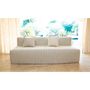 Canapés de jardin - Canapé banquette modulable - Déhoussable 3 places - Lin rayé - MX HOME