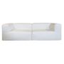 Lawn sofas   - Modular sofa - Removable 3-seater cover - White washed cotton - MX HOME