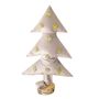 Autres décorations de Noël - Sapin de noël lumineux en velours blanc avec flocons Or 150cm - MX HOME