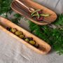 Platter and bowls - Acacia serving olive boats - KINTA