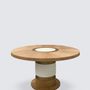 Dining Tables - Lune Table in Gold Limed Oak and Brass Details - DUISTT