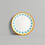 Everyday plates - Yellow Geometric Print Porcelain Plate - ISUWA