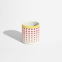 Mugs - Red Geometric Pattern Handleless Porcelain Coffee Cup - ISUWA