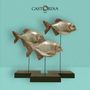 Sculptures, statuettes et miniatures - Ensemble de 3 sculptures en bois réalisées à la main « Piranhas ». - CASTORINA 1895