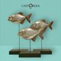 Sculptures, statuettes et miniatures - Ensemble de 3 sculptures en bois réalisées à la main « Piranhas ». - CASTORINA 1895