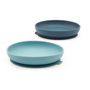 Repas pour enfant - Set 2 Assiettes ventouses en silicone - Blue Abyss / Lagoon - EKOBO