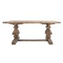 Tables Salle à Manger - Table salon en bois de pin recyclé marron vieilli en 200x100x78 cm - VICAL