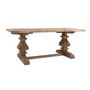 Tables Salle à Manger - Table salon en bois de pin recyclé marron vieilli en 200x100x78 cm - VICAL