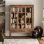 Wardrobe - Showcase in brown elm wood 130x45x175 cm - VICAL